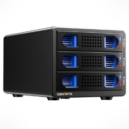Корпус для жорстких дисків CENMATE з трьома відсіками для 2.5'/3.5' SATA HDD/SSD з USB 3.0, без інструментів, Daisy Chain, DAS (не RAID/NAS)