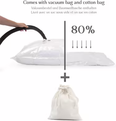 Alreya Quilt Cover 135x200 cm Comforter - 100% Cotton Top - Hypoallergenic for Allergy Sufferers - Soft & Warm All-Season Duvet - Breathable Quilt