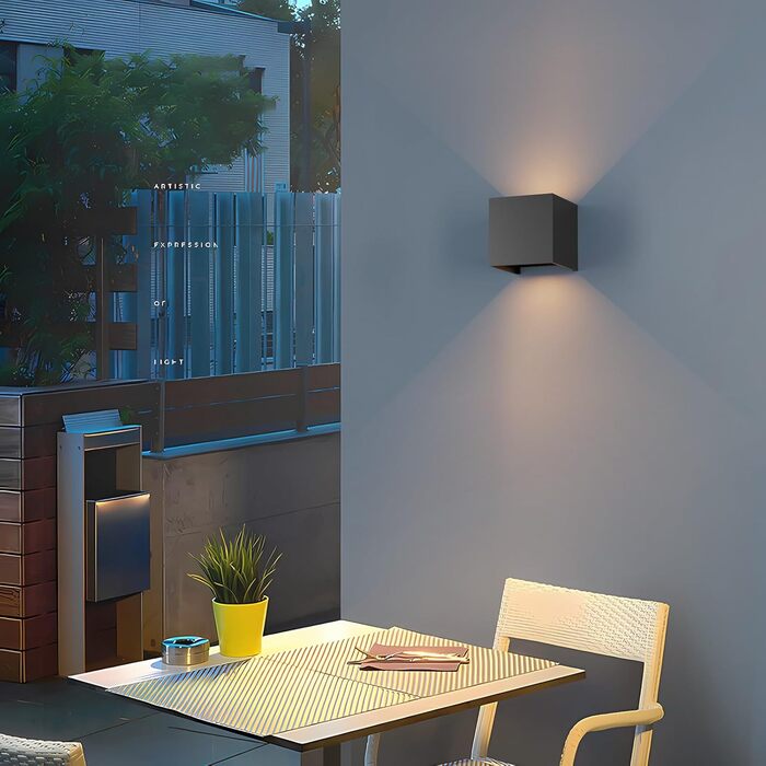 LED вуличне освітлення Klighten, 2 шт., 7W, регульований світловий потік, тепле біле світло, IP65, вологостійке, чорний колір