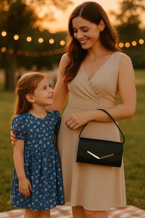 Клатч жіночий styleBREAKER темно-синій, вечірня сумочка-конверт з металевою оздобою та знімним ланцюжком 26x5.5x14.5 см