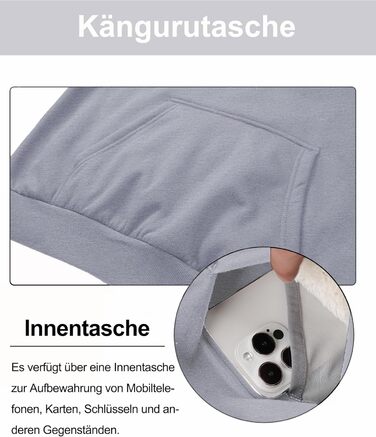 Світшот Cavva Hoodie для чоловіків з капюшоном: флісова підкладка, вітро- та водовідштовхуючий, бавовна, теплий, армійного кольору (світло-сірий, XXL)