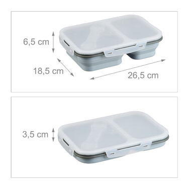 Relaxdays Foldable Lunchbox with 2 Compartments