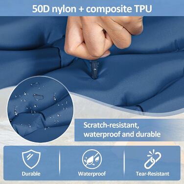 Саморозкладаний килимок для кемпінгу Samlonge: Товста повітряна матрац з насосом, водонепроникний, для відпочинку на природі, у наметі, для туризму