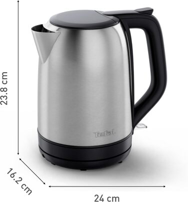 Електричний чайник Tefal Subito KI1R0DE0 з нержавіючої сталі, 1.7 л, 2200 Вт, з фільтром від накипу та автоматичним вимкненням