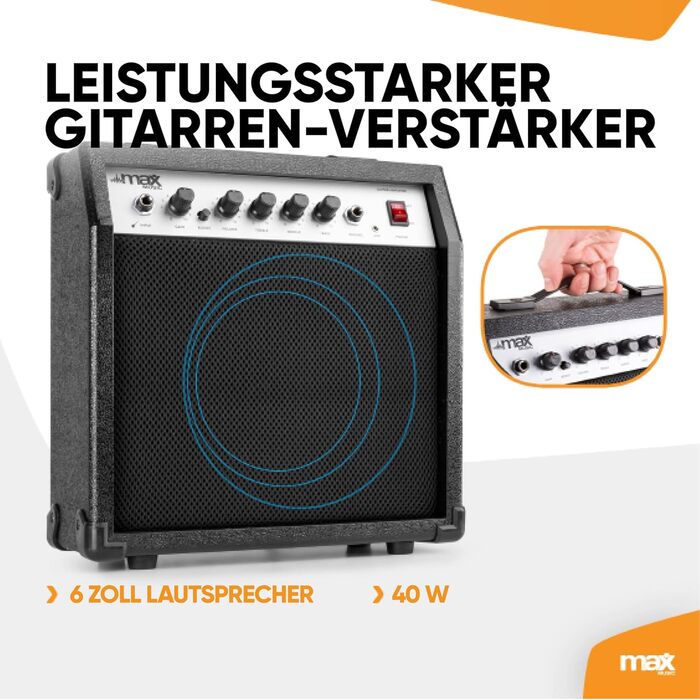 Електрогітара Max GigKit 4/4 з підсилювачем 40 Вт, аксесуарами та чохлом