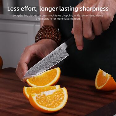 Японський ніж Kiritsuke FINDKING 9 дюймів (серія BLACK-ROSE), ніж для професійних та домашніх кухарів, ніж з дамаської сталі, овочевий ніж 5 дюймів
