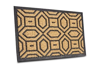 Килимок Hanse Home кокосовий для дому та вулиці 45x75 см Геометричний - вологостійкий, антиковзкий килимок для входу, коридору, тераси