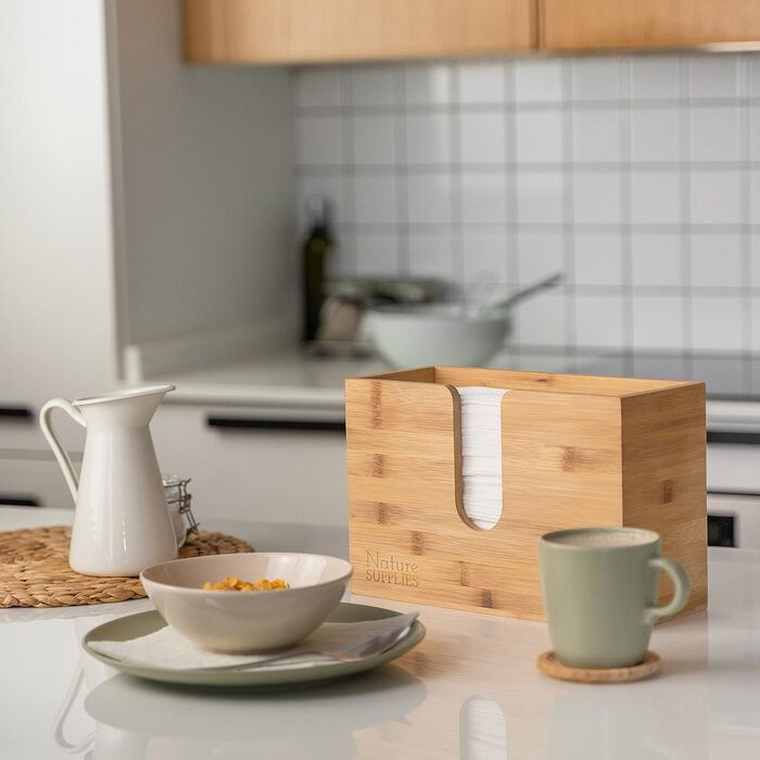 Nature Supplies Wooden Paper Towel Dispenser - Paper Towel Holder with Wall Mount or Tabletop Use, for C-, Z-, or Interfold-Folded Paper Towels