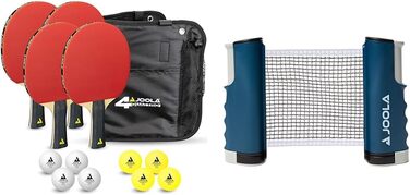 Набір для настільного тенісу JOOLA QUATTRO (4 ракетки, м'ячики, сумка) з сіткою Connect