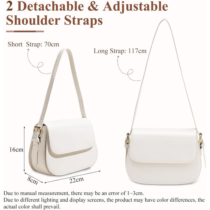 Сумка жіноча через плече PU шкіра, маленька сумка-шопер для повсякденного використання, роботи та відпочинку (молочно-біла)
