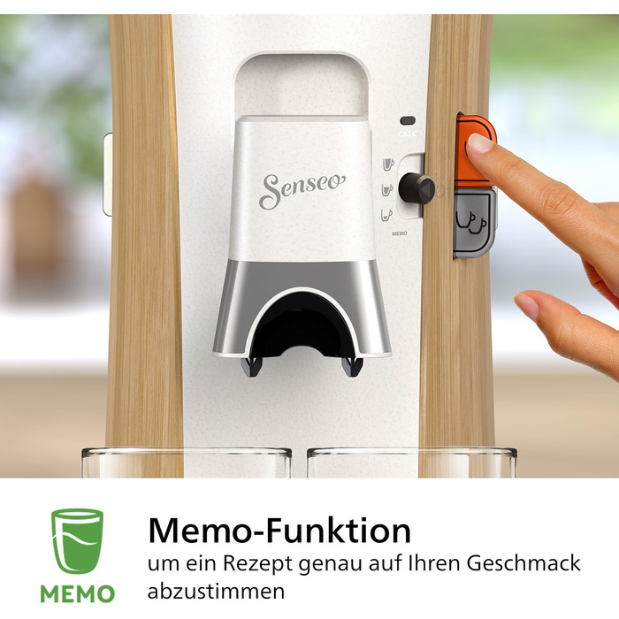 PHILIPS Senseo Select Coffee Pad Machine - Intensity Plus, Memo function for 3 coffee specialties, Crema Plus, Environmentally friendly product with 37% bio-based plastic, Silk White (CSA240/05)
