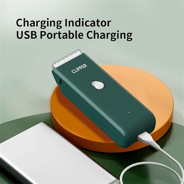 Машинка для стрижки собак та котів ENSSU, бездротова, акумуляторна, професійний набір для грумінгу, зелений