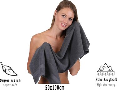 Betz 12-Piece Towel Set Palermo 100% Cotton, 12 Towels, Size 50 x 100 cm, Color Anthracite