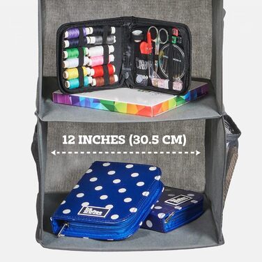 Настінна полиця-органайзер з 5 відділеннями для шафи - міцна та довговічна, з металевими гачками та каркасом, легкий доступ, для зберігання, кемпінгу