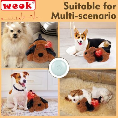 Heartbeat Puppy Plush Dog Toy, Puppy Heartbeat Stuffed Animal for Dogs Anxiety Relief Behavior Aid Toy, Heartbeat Plush Toys for Dogs (dark brown)