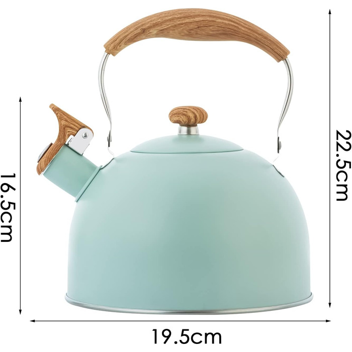 Чайник-заварник зі свистком, нержавіюча сталь, Induktion, для всіх плит, з ергономічною ручкою