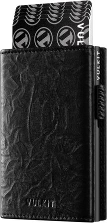 Кредитне шкіряне портмоне VULKIT з RFID-захистом, Pop-Up, з відділенням для купюр, ID-віконцем та монетним відділенням, чорний (Prism)