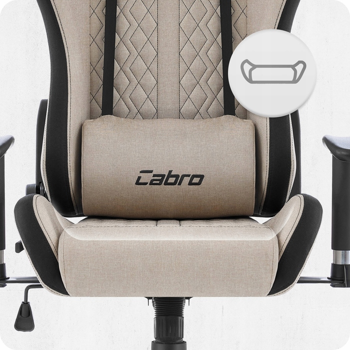 Ігрове крісло Cabro C508, тканинне, бежево-чорне
