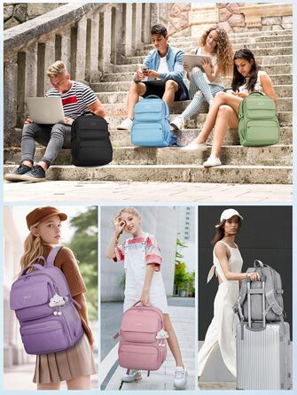 Шкільний рюкзак FIORETTO для дівчаток-підлітків, жіночий, з відділенням для ноутбука 15.6', водонепроникний, легкий, 25L, для школи та подорожей (зелений)