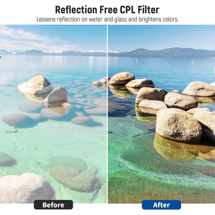 Набір фільтрів NEEWER 58mm: UV, CPL, FLD, ND2, ND4, ND8, бленда, кришка об'єктива. Сумісний з Canon, Nikon, Sony, Panasonic DSLR камерами