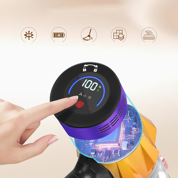 Вертикальний пилосос Blossom V18 550W 50000PA, сріблястий/сірий