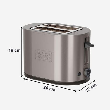 Тостер BLACK+DECKER BXTO1960E з цифровим керуванням, 1960 Вт, 6 рівнів підсмажування, 4 відділення, функції: стоп, підігрів, розморожування, автоматичне центрування, підігрівач для тостів