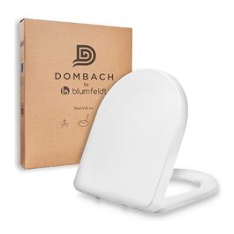 Преміум сидіння для унітаза DOMBACH з системою плавного закриття (м'яке закриття), D-подібне, біле, знімне (Senzano)