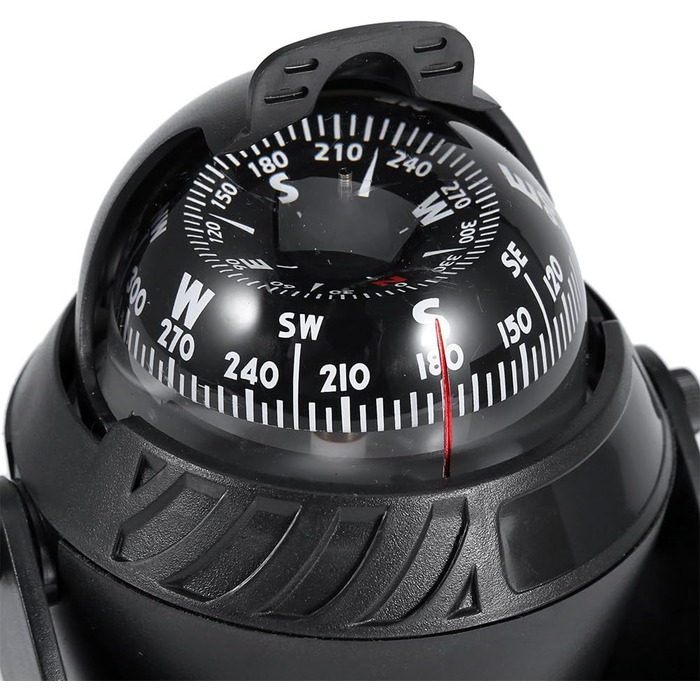 Filfeel Digital Marine Compass, High Precision LED Light Swivel Compass, Navigation Electronic Compass Ball Compass for Marine Boat Car - 5.39