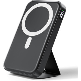 Powerbank MagSafe 10000mAh з PD 22.5W, бездротова зарядка, USB-C, LED-дисплей, чорний