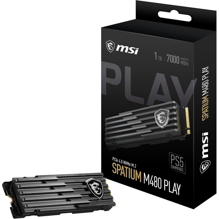 SSD MSI Spatium 2TB PCIe 4.0 NVMe M.2 - Внутрішній твердотільний накопичувач, 7000 МБ/с читання, 6800 МБ/с запис, 3D NAND, гарантія 5 років (1400 TBW)