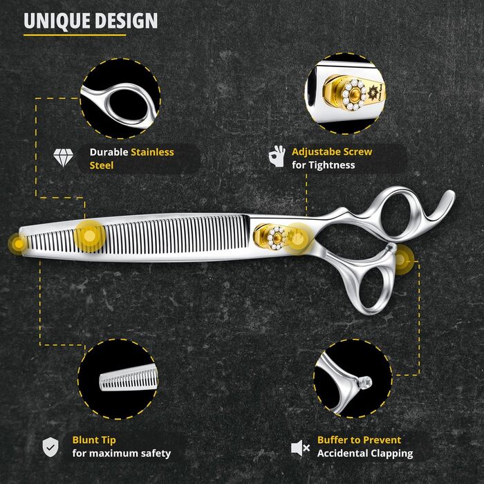 Професійна собача шерсть ножиці Dream Reach 8 дюймів - 440C нержавіюча сталь, ергономічна ручка, для собак та котів