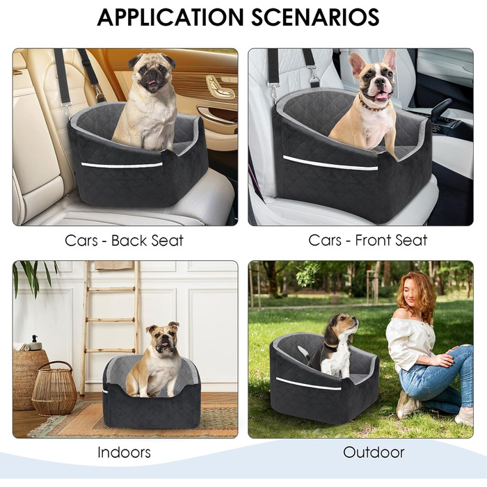 Автомобільний лежак для собак Mozvvco - зручний та м'який, 2-в-1, чорний