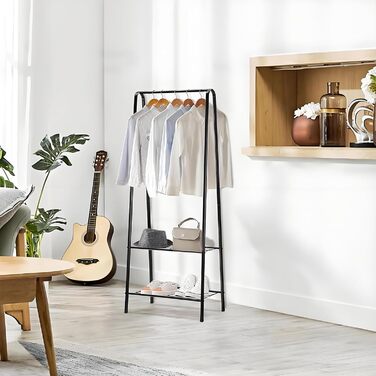 Стійка для одягу на коліщатках, чорна - для зберігання одягу