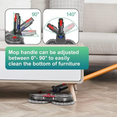 Електричний насадка для миття підлоги Dyson V11/V10/V8/V7/V15 - комплект з 12 мікрофібрами та знімним баком для води