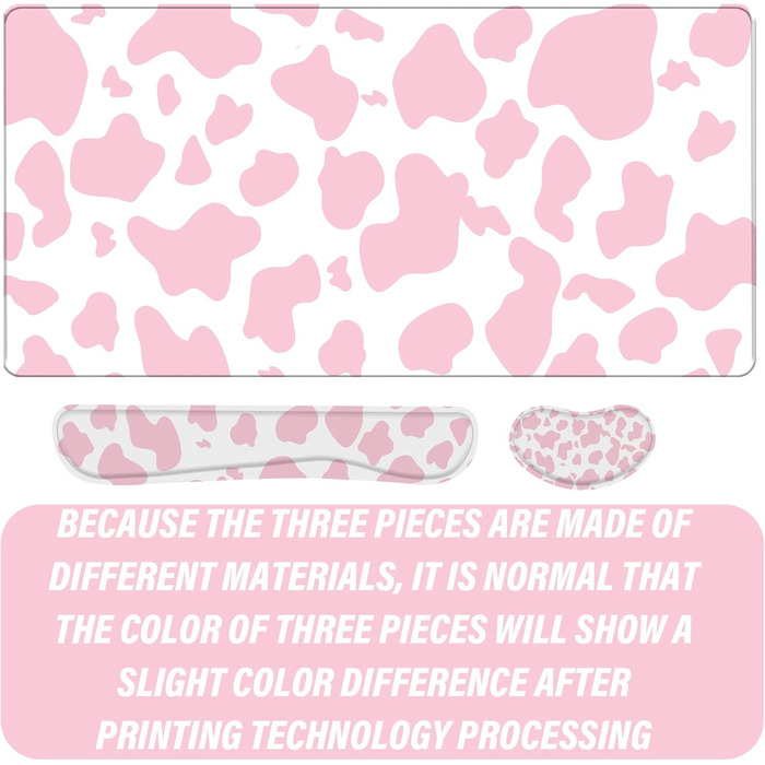 Килимок для миші 80x40 см 3-в-1 з підставкою для зап'ястя та клавіатури, рожевий (J2)