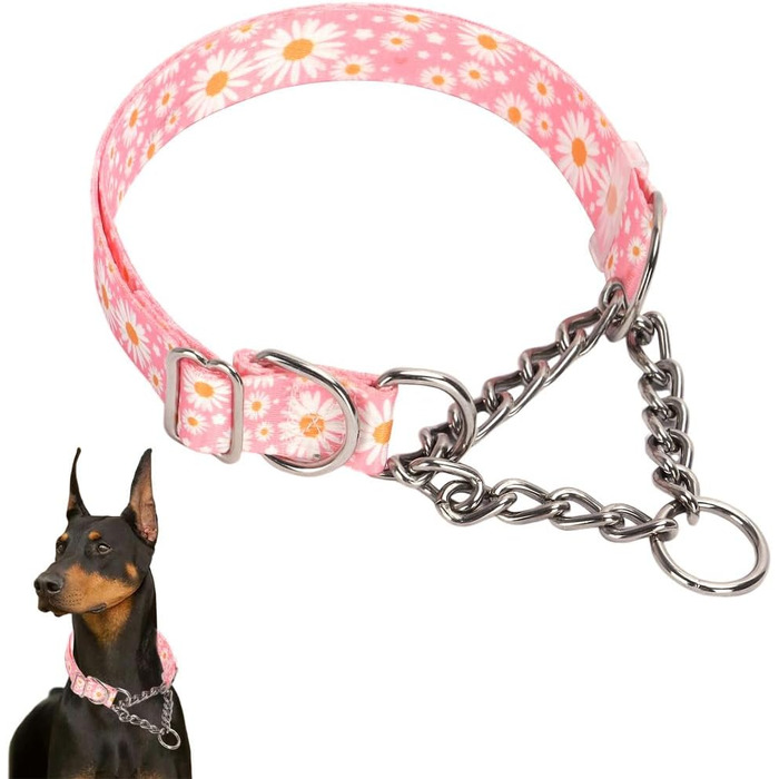 Нашийник Мартінгейл для великих собак, нержавіюча сталь, нашийник-запобіжник, проти висмикування, нековзний, чікер, міцний, XL (розмір 56-71 см) (L (розмір 48-61 см), 1)