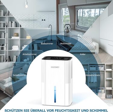 Електричний осушувач повітря 2800 мл | Тихий осушувач для дому з авто-розморожуванням та таймером | Осушувач для підвалу, ванної кімнати | 7-кольорове LED підсвічування з нічним режимом, 500 мл/на добу