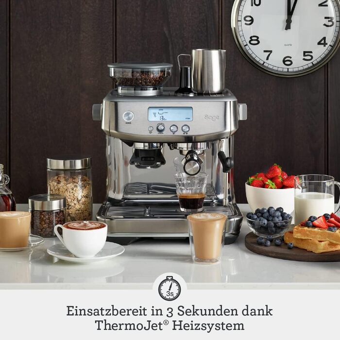 Sage - The Barista Pro - Coffee Machine with Manual Milk Frother - Black Truffle Black Truffle Single