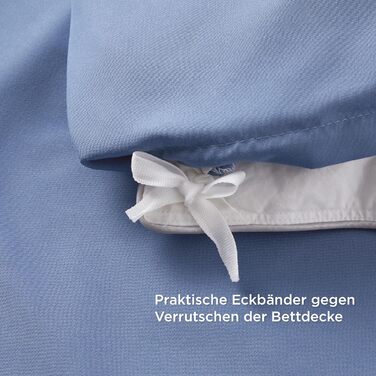 BEDSURE Комплект постільної білизни 135x200 4-х частинний, Шieferblau (Шиферно-блакитний) - 2 наволочки 135x200 см + 2 наволочки 80x80 см, Постільна білизна BEDSURE з мікрофібри, Поліестер, з блискавкою, ÖKO-TEX сертифікат