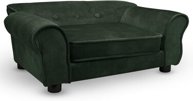 Диванчик для домашніх тварин MG Design, темно-зелений, стабільний, м'який, легко чиститься, для собак та котів, готовий до використання, W12