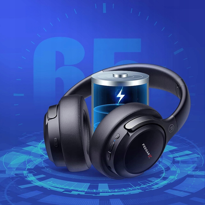 Бездротові накладні навушники Feegar Mello: 65 год автономності, Bluetooth 5.3, мікрофон, 6 режимів еквалайзера