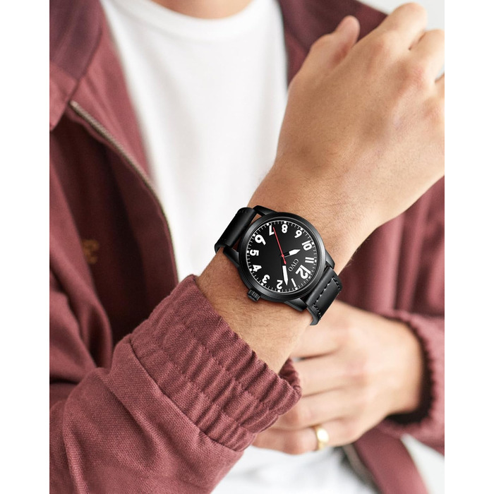 Чоловічий годинник CIVO з великими цифрами: аналоговий класичний годинник на зап'ясті з великими цифрами - водонепроникний кварцовий військовий годинник для чоловіків зі світловим покриттям - подарунок для чоловіків, людей похилого віку з поганим зором (A3 Чорний)