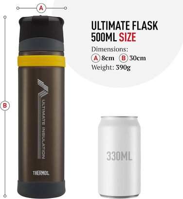 Термос Ultimative MK II вакуумна ізольована пляшка - 500 мл (колір: коричневий, антрацит)