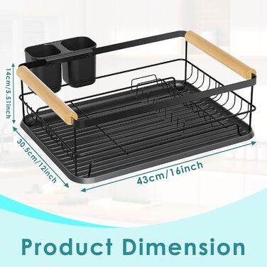 Dish Drying Rack, Dish Basket, Dish Drying Rack, Dish Drying Stand, Dish Drying Rack for Countertop Sink Organizer (White) (Black)