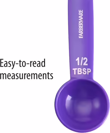 Farberware 5-Piece Measuring Spoon Set, perfect for measuring wet and dry ingredients, includes a detachable ring for optimal storage and organization, dishwasher safe, assorted.