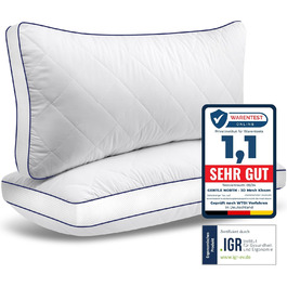 Gentle North High-Quality Pillows (40x80 cm size) - 2-Pack Hotel-quality, fluffy, well-filled pillows suitable for allergy sufferers (Ökotex 100 certified) - Washable at 60°C 2x | 40x80