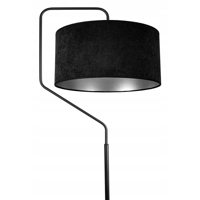 Сучасна торшерна лампа Glimex, патрон E27, 60 Вт, чорний, сріблястий, сірий