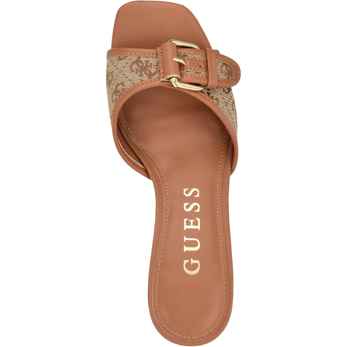 Босоніжки жіночі GUESS Peomit на підборах, бежево-коричневі, 38 EU