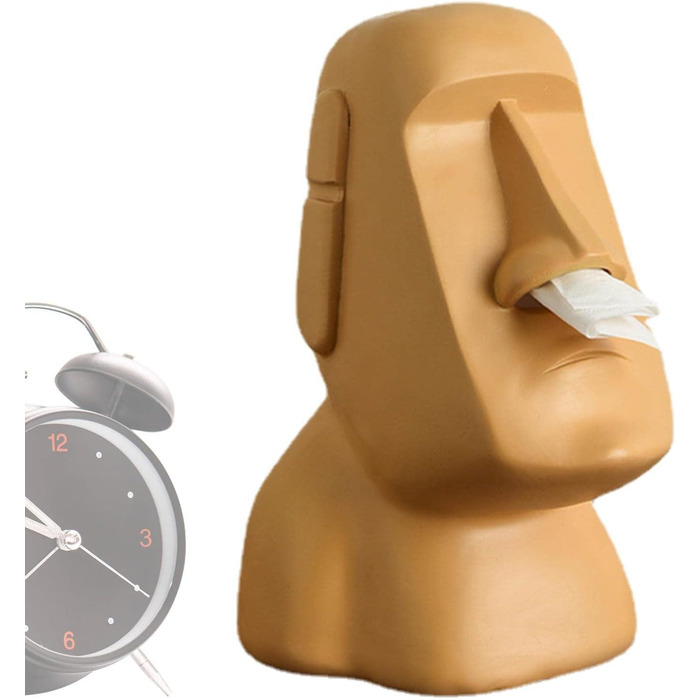 Easter Tissue Box Holder | Easter Island - Face Pattern Tissue Box Cover | Unique Toilet Paper Holder for Bathrooms, Bedroom Dressers, Nightstands, Desks, and Tables
