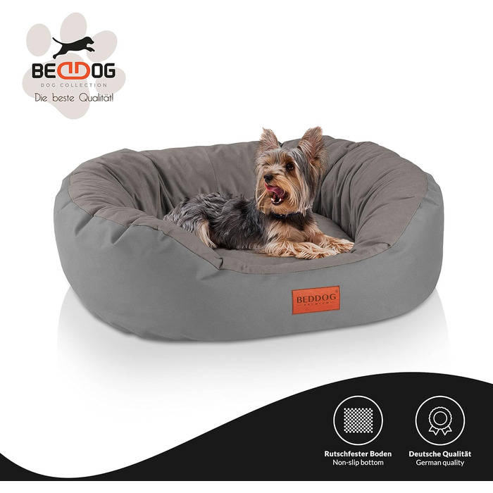 Ліжко для собак середніх порід - м'яке ліжко-корзина для собак XL Alicante-Gewebe (65x55x21 см, сірий)